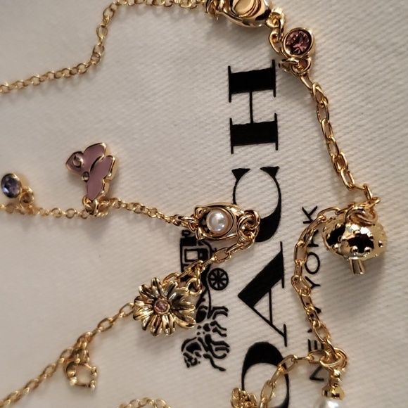 Coach Mixed Charm Layered Necklace New with Tag - Picture 4 of 6